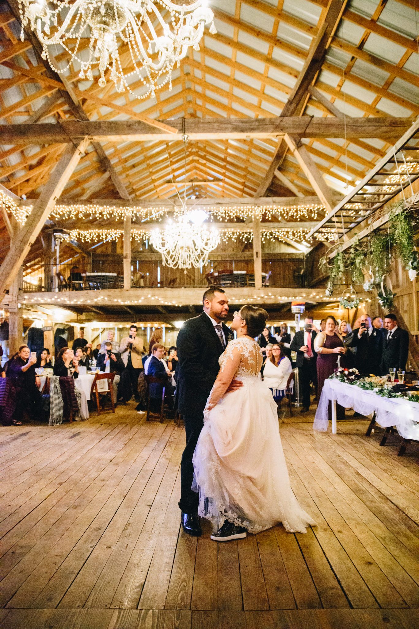 bride and groom dancing together at the Sheperd's Place in Ohio