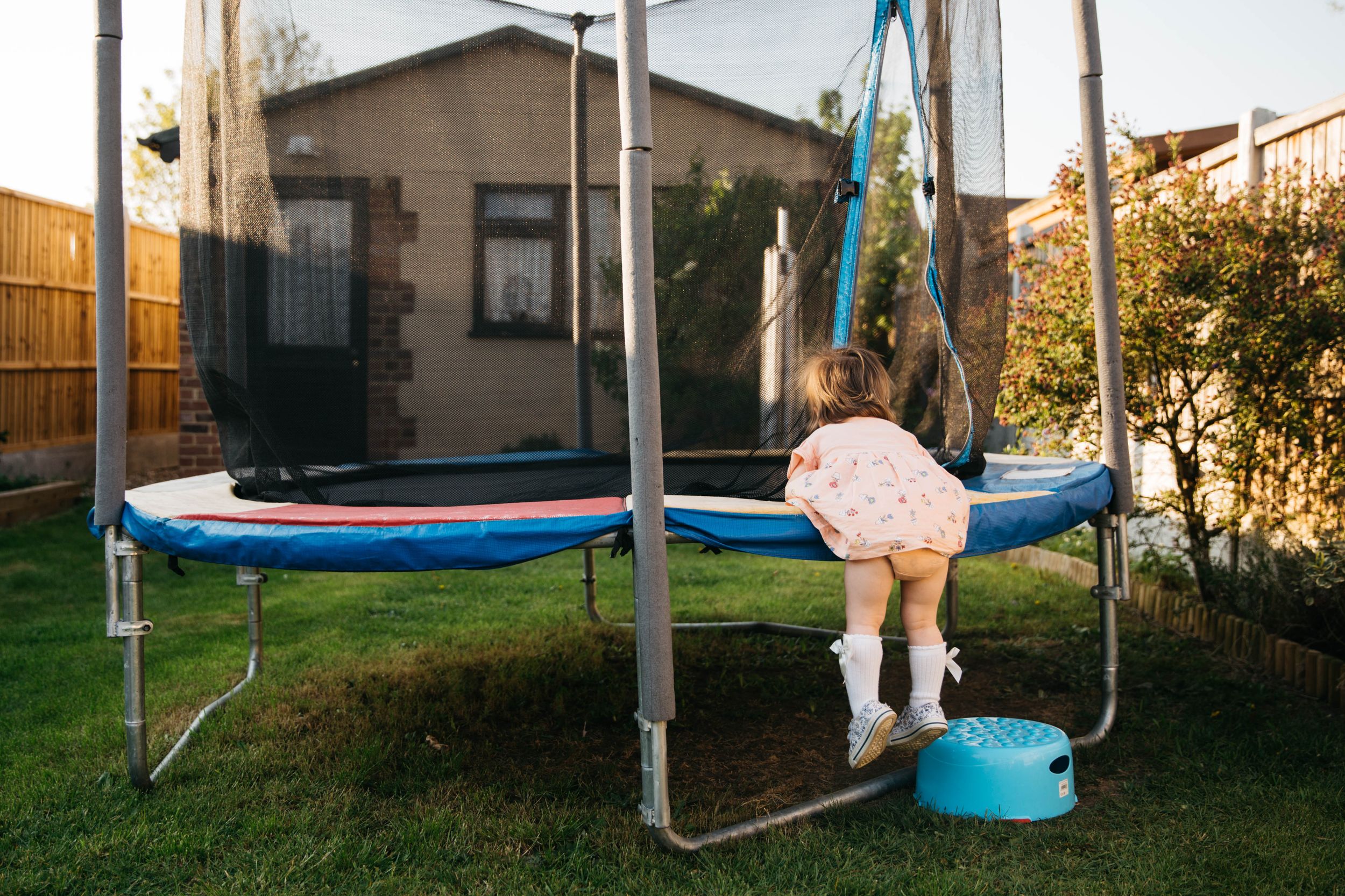 what project 365 means to me toddler girl climbing trampoline