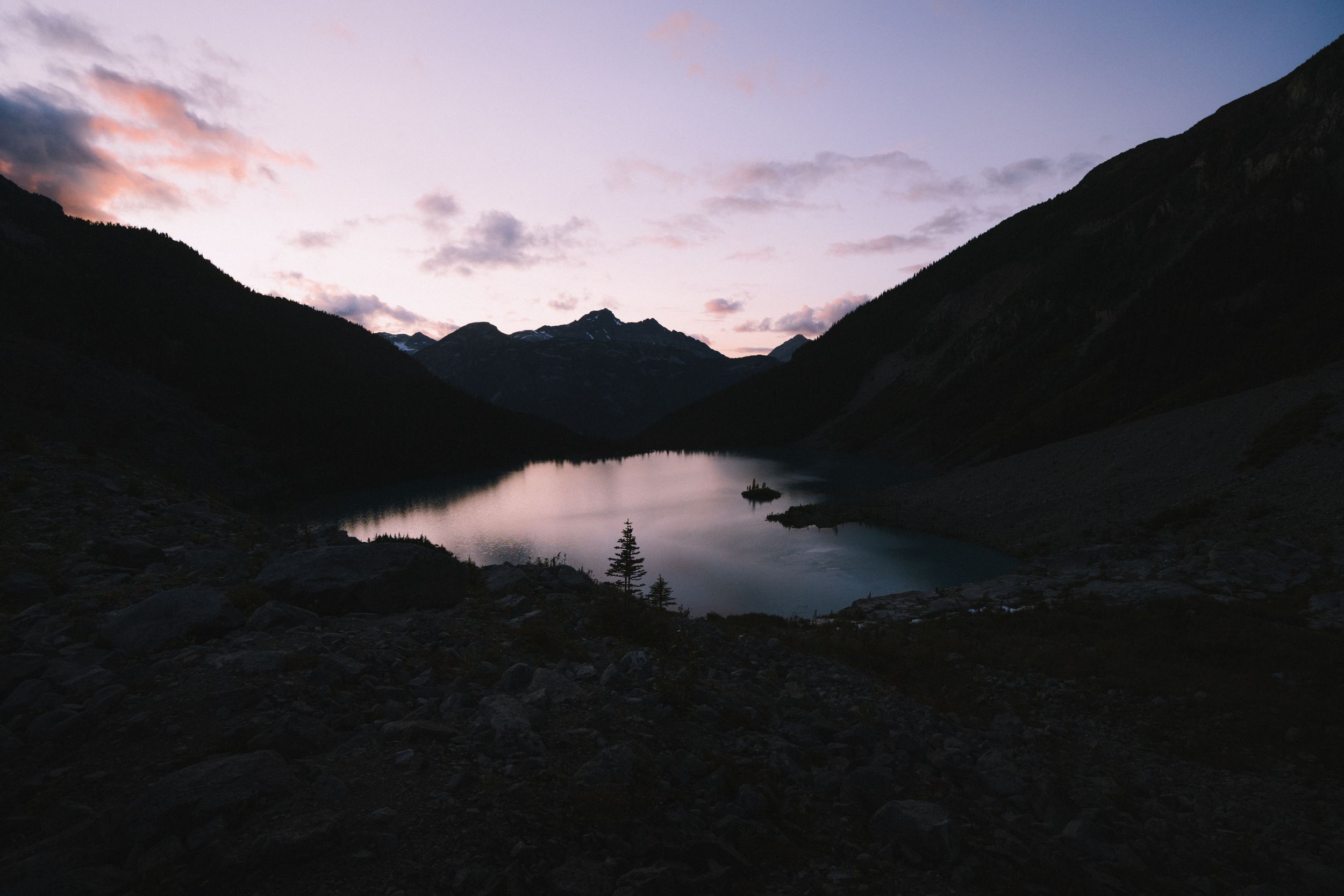 Lake with the reflection of a beautiful sunset colours