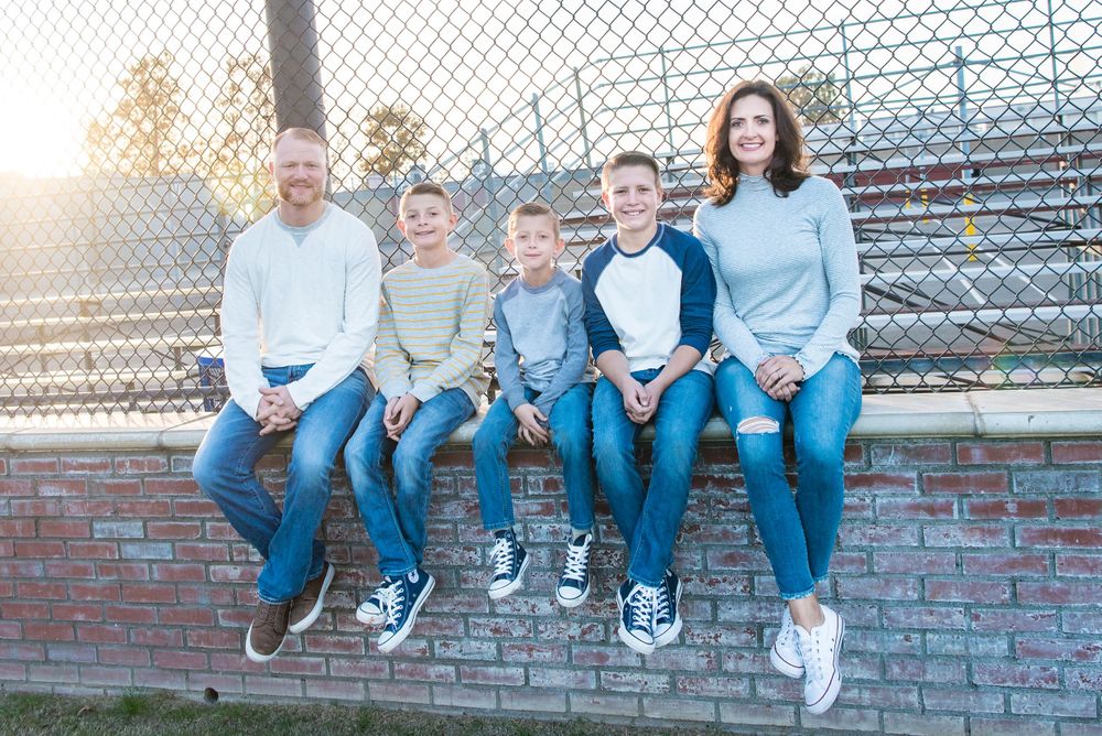 Photo of a family on a baseball field in Yorba Linda, CA