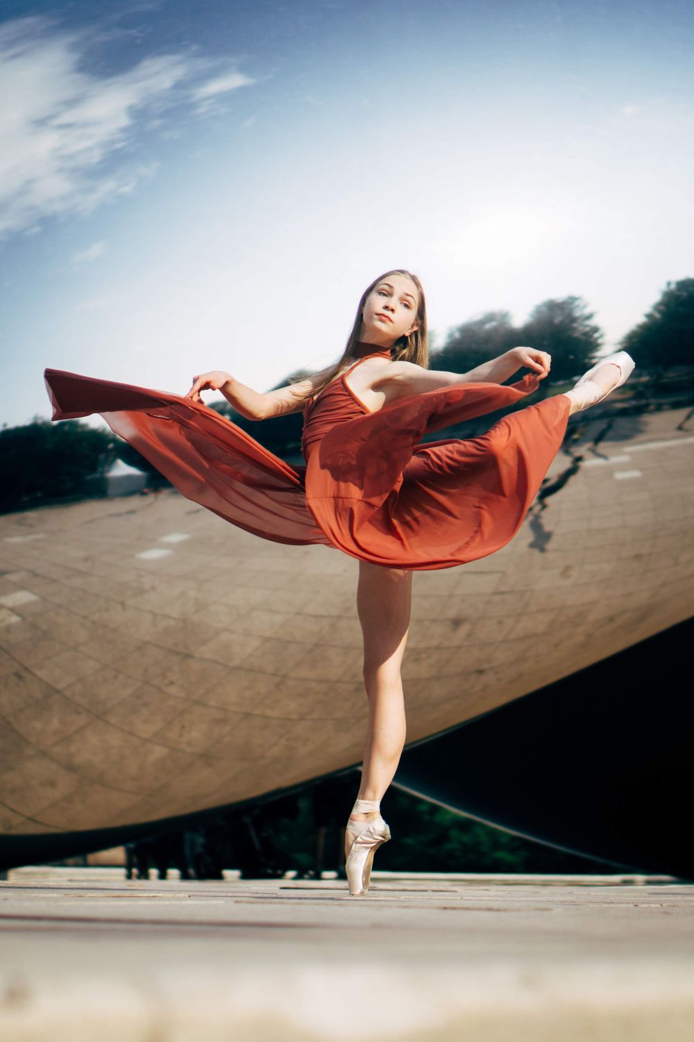 chicago dance ballet photography at millennium park the bean