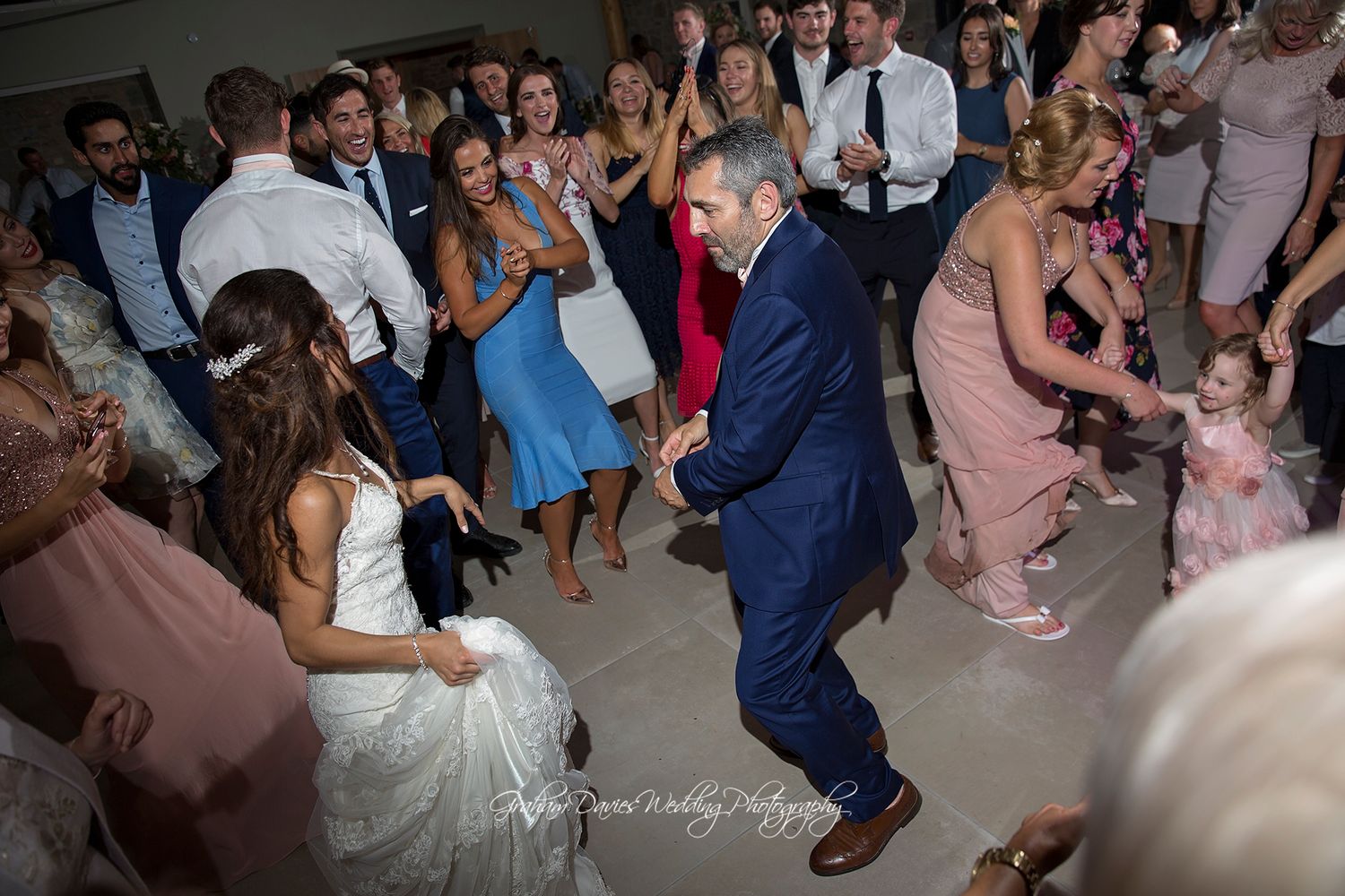 not to be out done the brides father also dad dances at the wedding party at St Tedwrics House