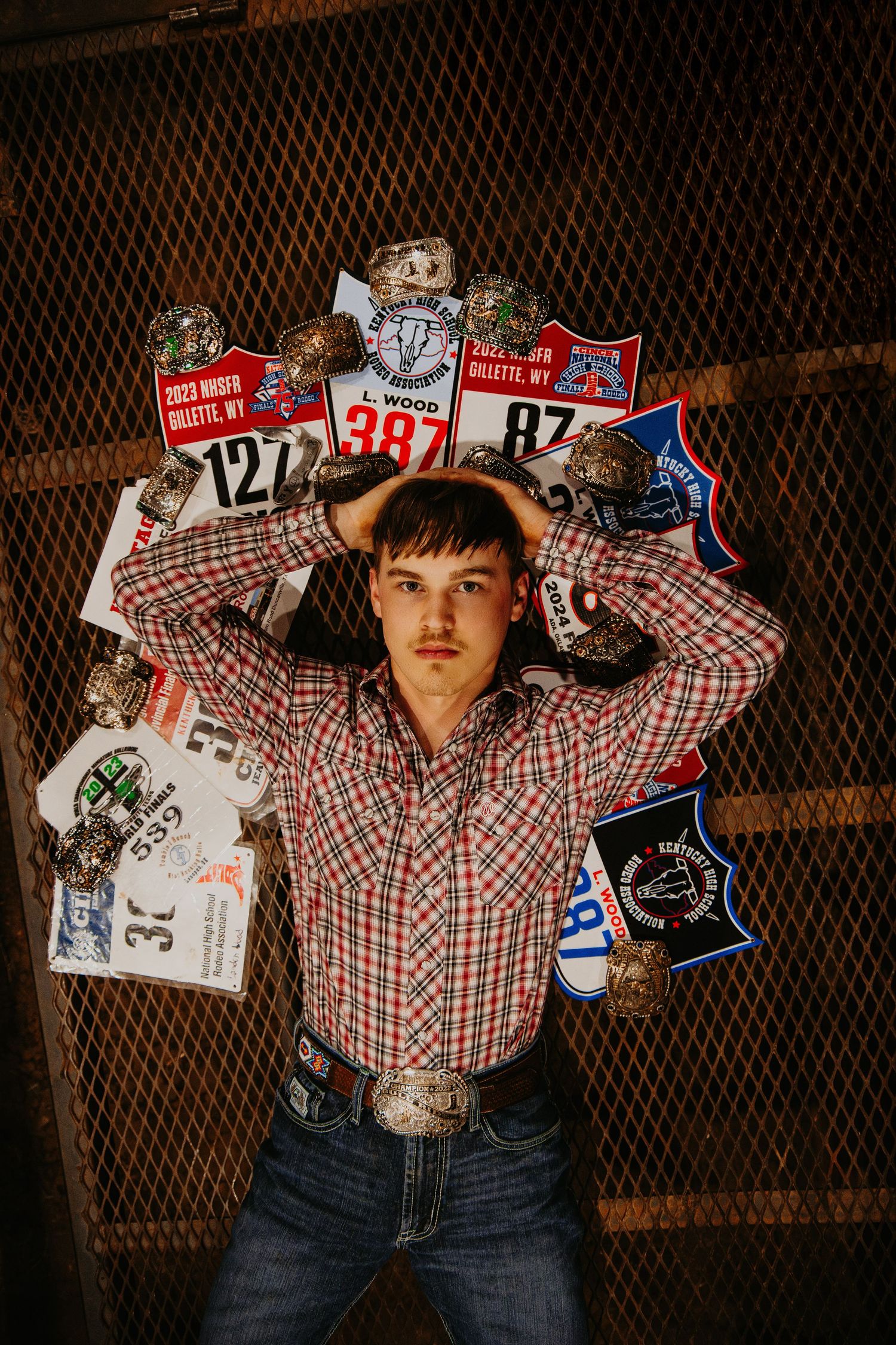 Kentucky cowboy senior session roper team roper cowboy with rope