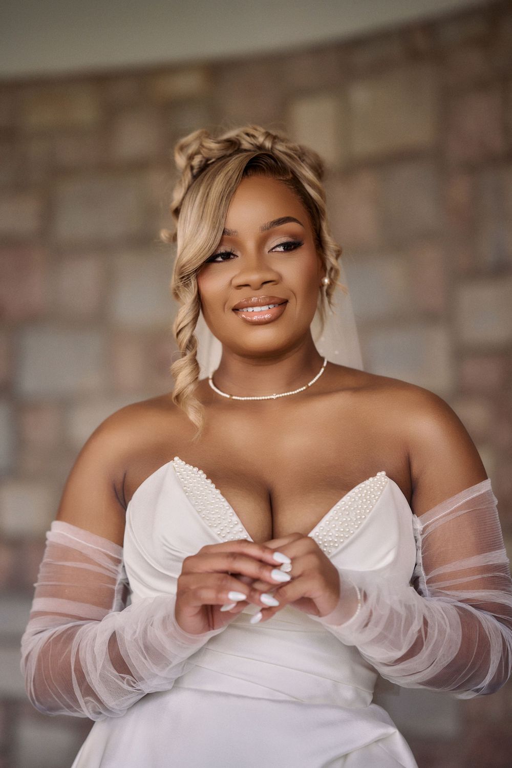 Set of boudoir photos featuring romantic soft lighting and dreamy white tulle fabric against Jamaican Photographer