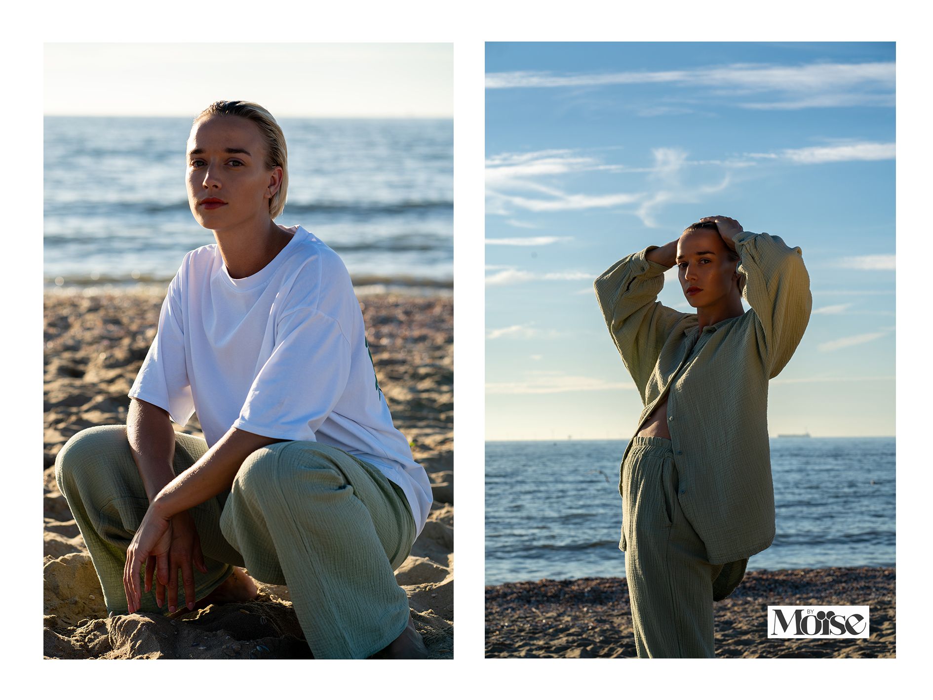daglicht fotografie strand scheveningen merk moise modellen nini myrthe fashion kleding sony A7III kamera express