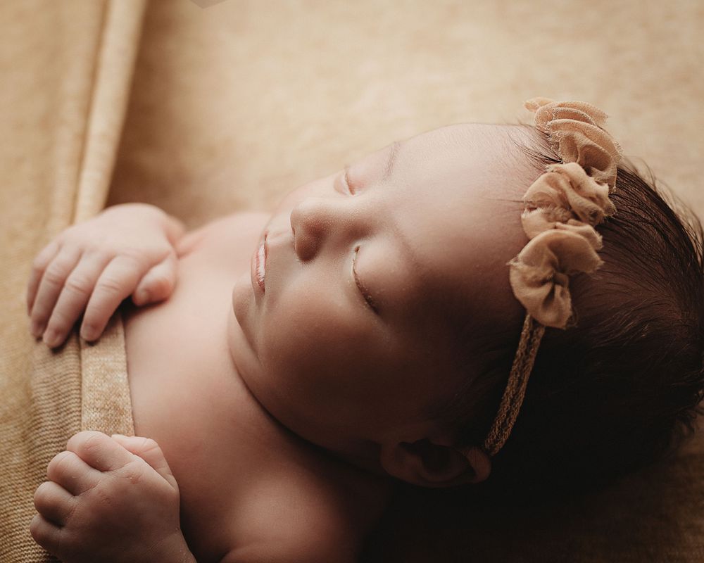 Professional newborn photo - caramel