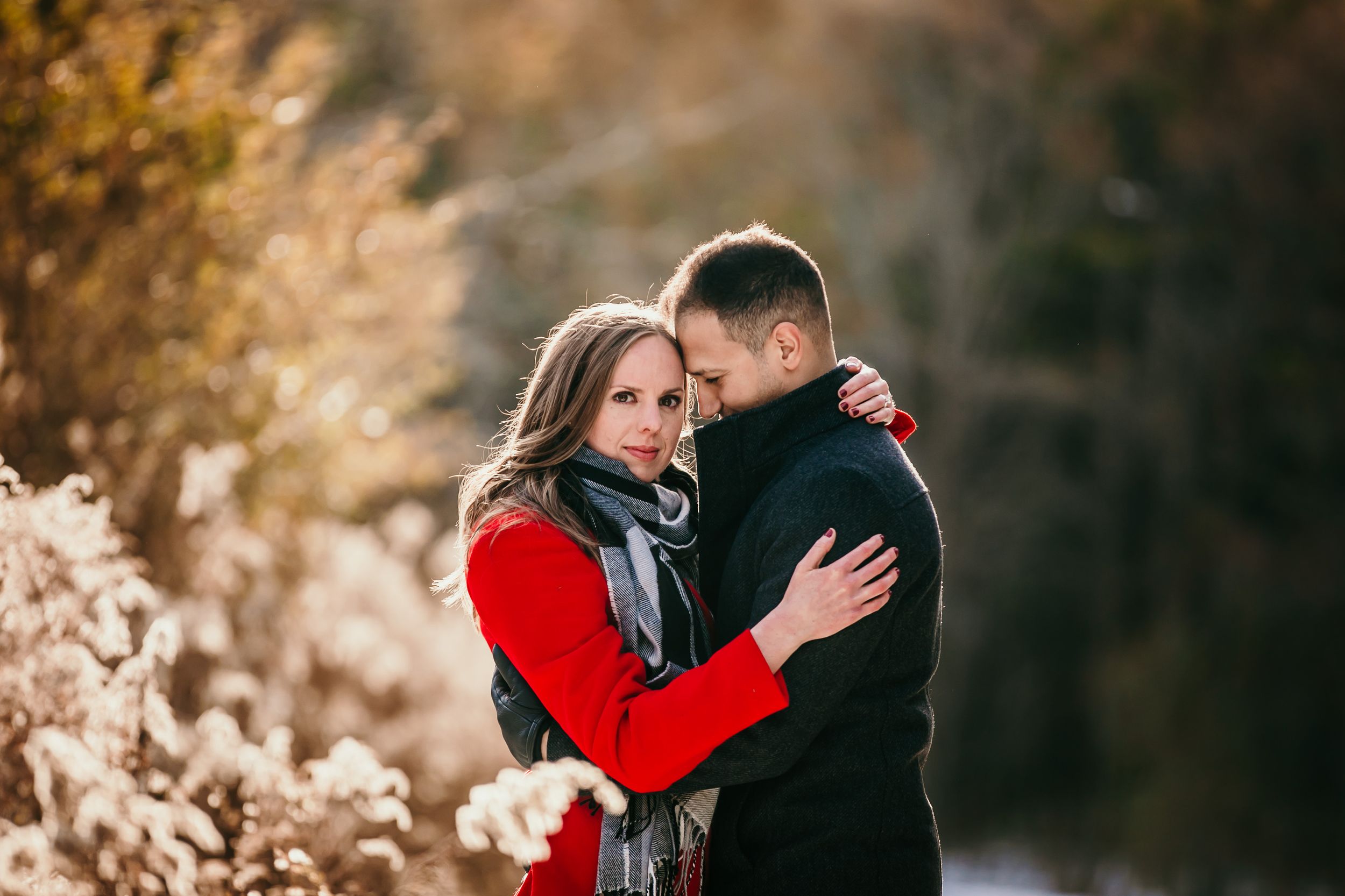 Winter Engagement Photos at Fanshawe Conservation Area London