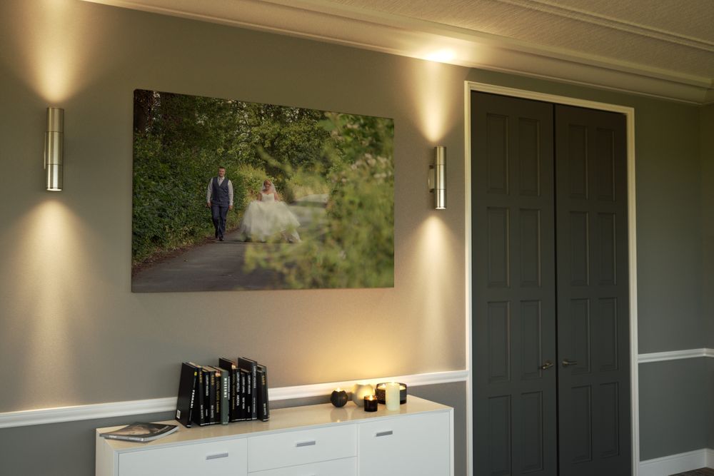 acrylic print wall mounted in a dining room setting by graphistudio