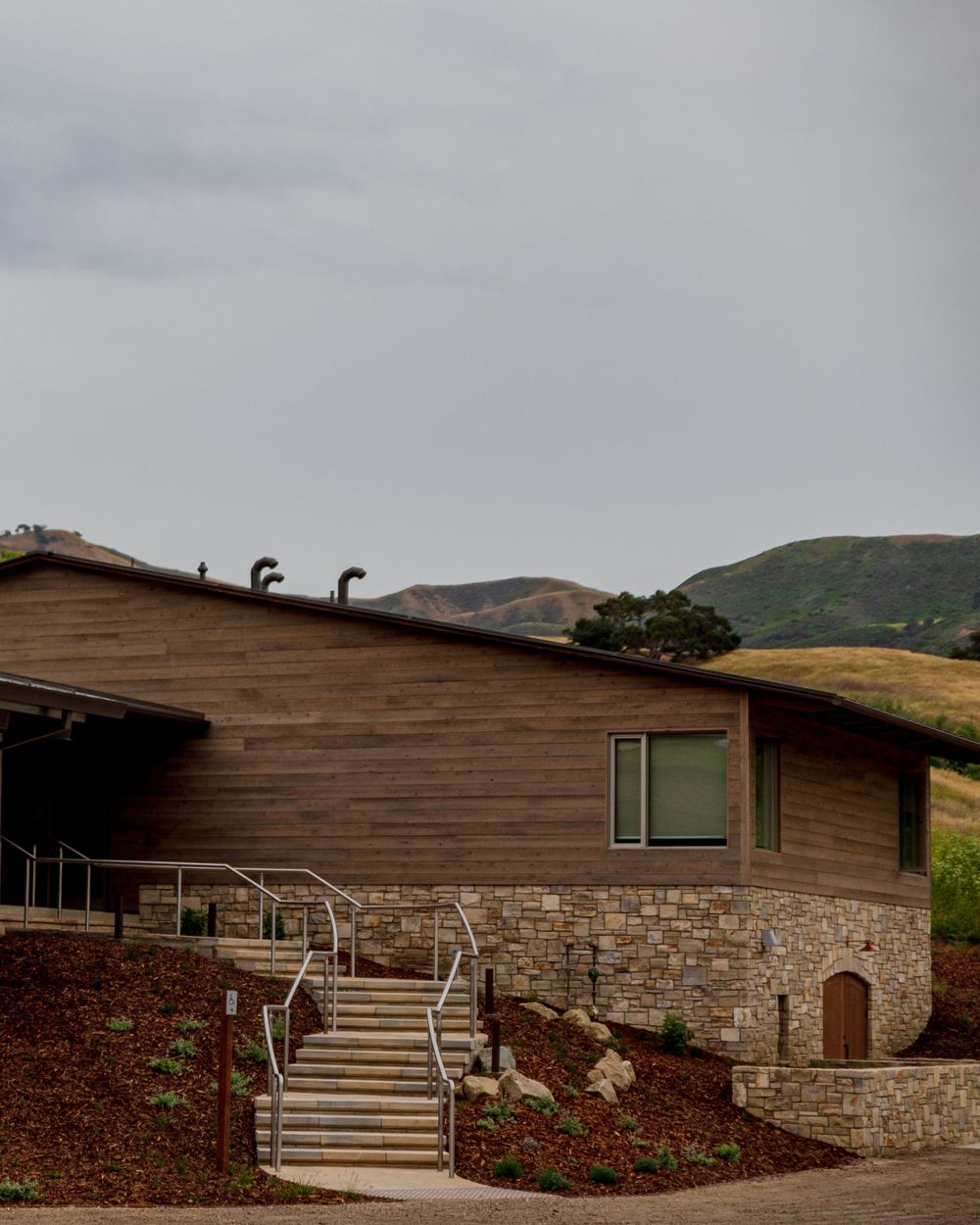 outside of tasting room at Peake Ranch in Santa Barbara Wine Country