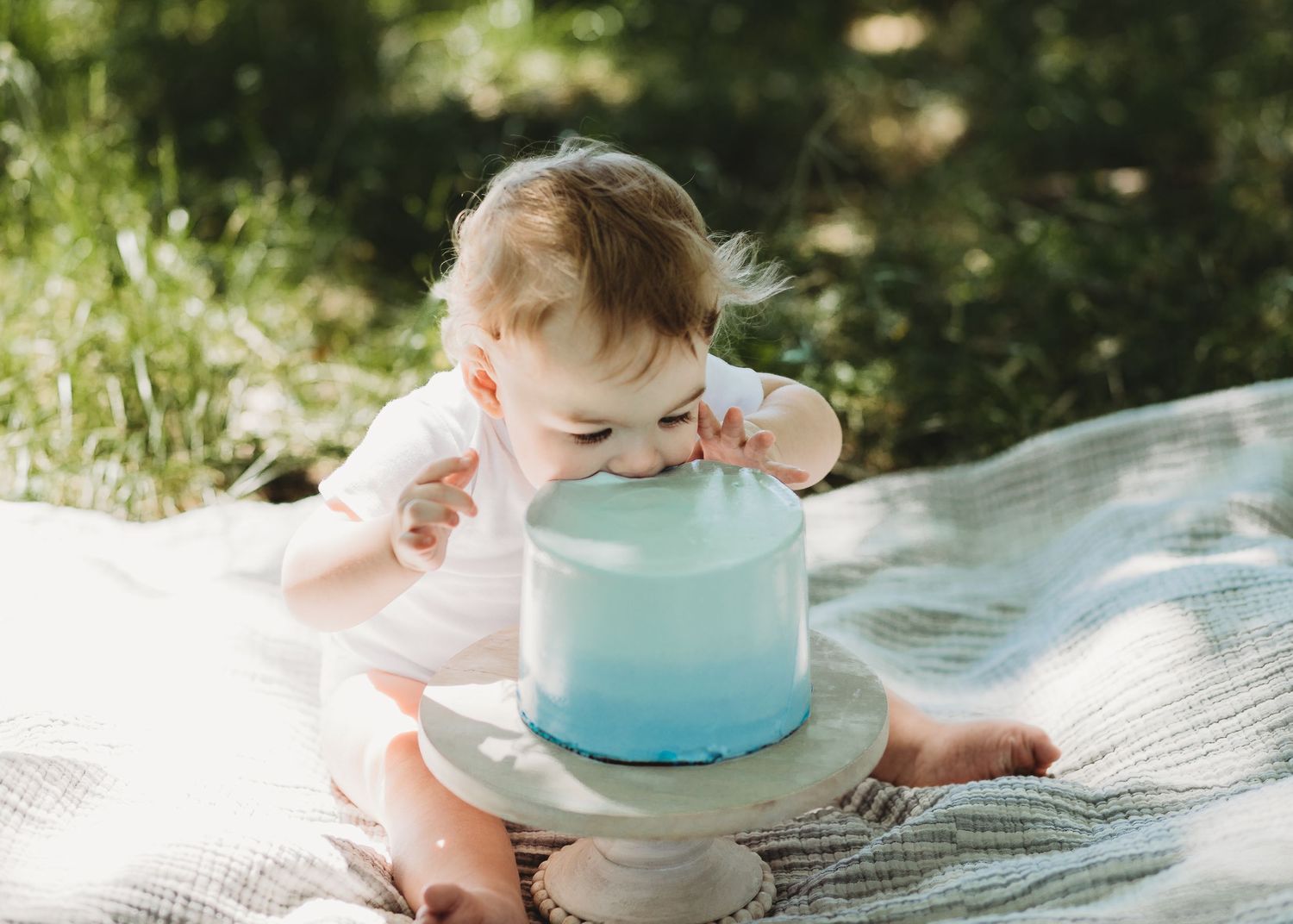 Professional milestone toddler cake smash photo