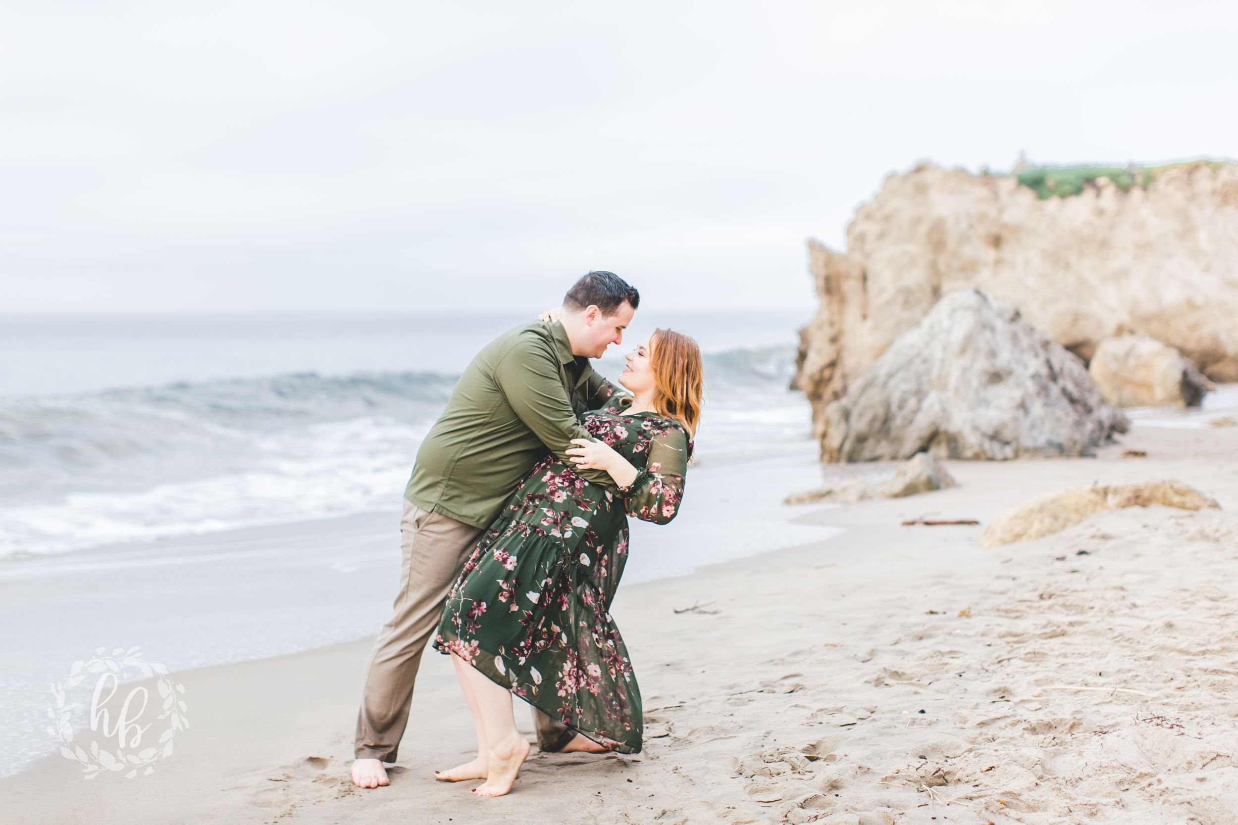 Malibu beach engagement photos