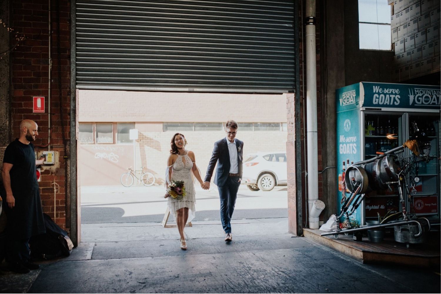 candid melbourne wedding photography mountain goat brewery gamer couple