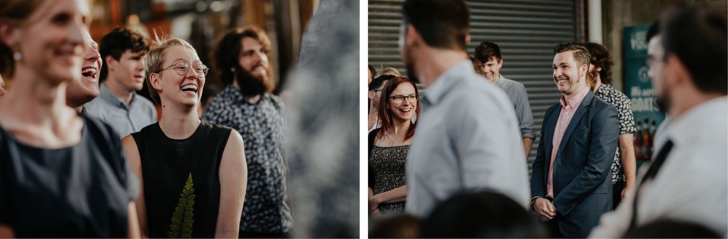 candid melbourne wedding photography mountain goat brewery gamer couple