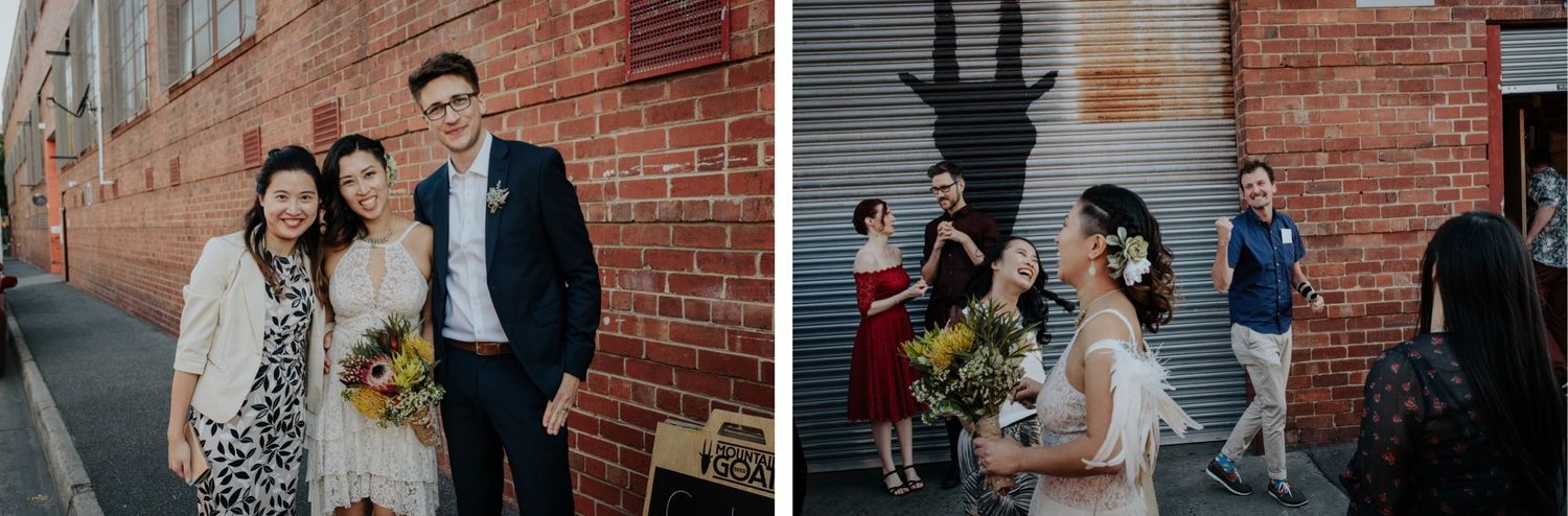 candid melbourne wedding photography mountain goat brewery gamer couple