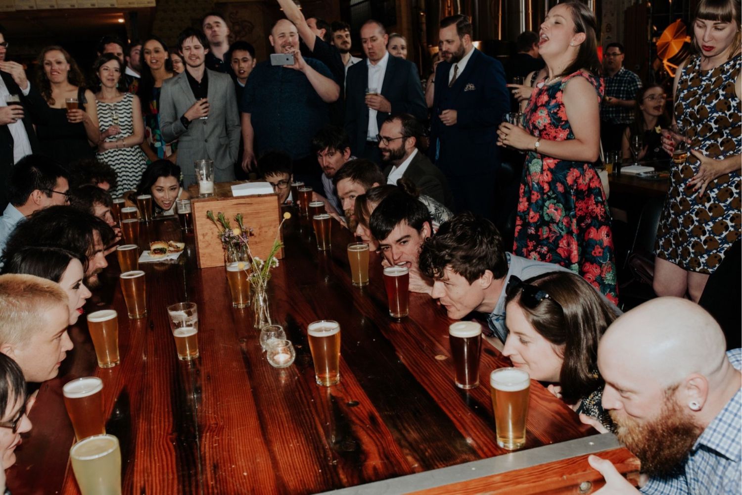 candid melbourne wedding photography mountain goat brewery gamer couple