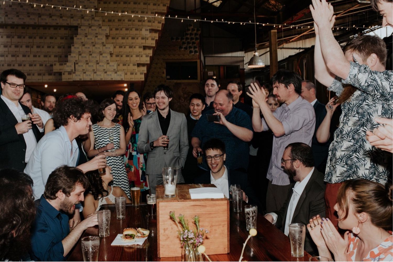 candid melbourne wedding photography mountain goat brewery gamer couple