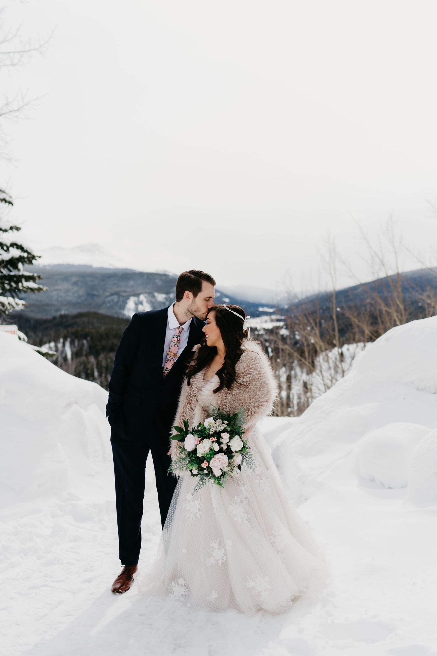 winter wedding inspiration, mountains, colorado, elopement, small wedding, snow, portraits, best co photographer