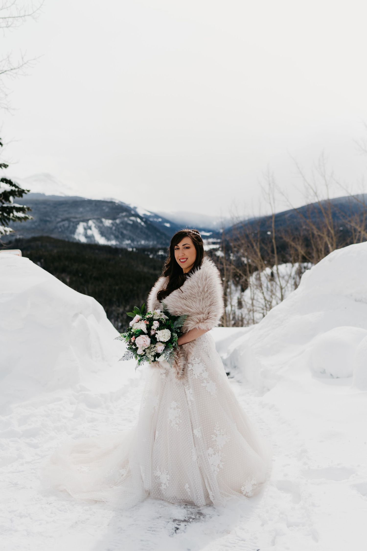 winter wedding inspiration, mountains, colorado, elopement, small wedding, snow, portraits, best co photographer