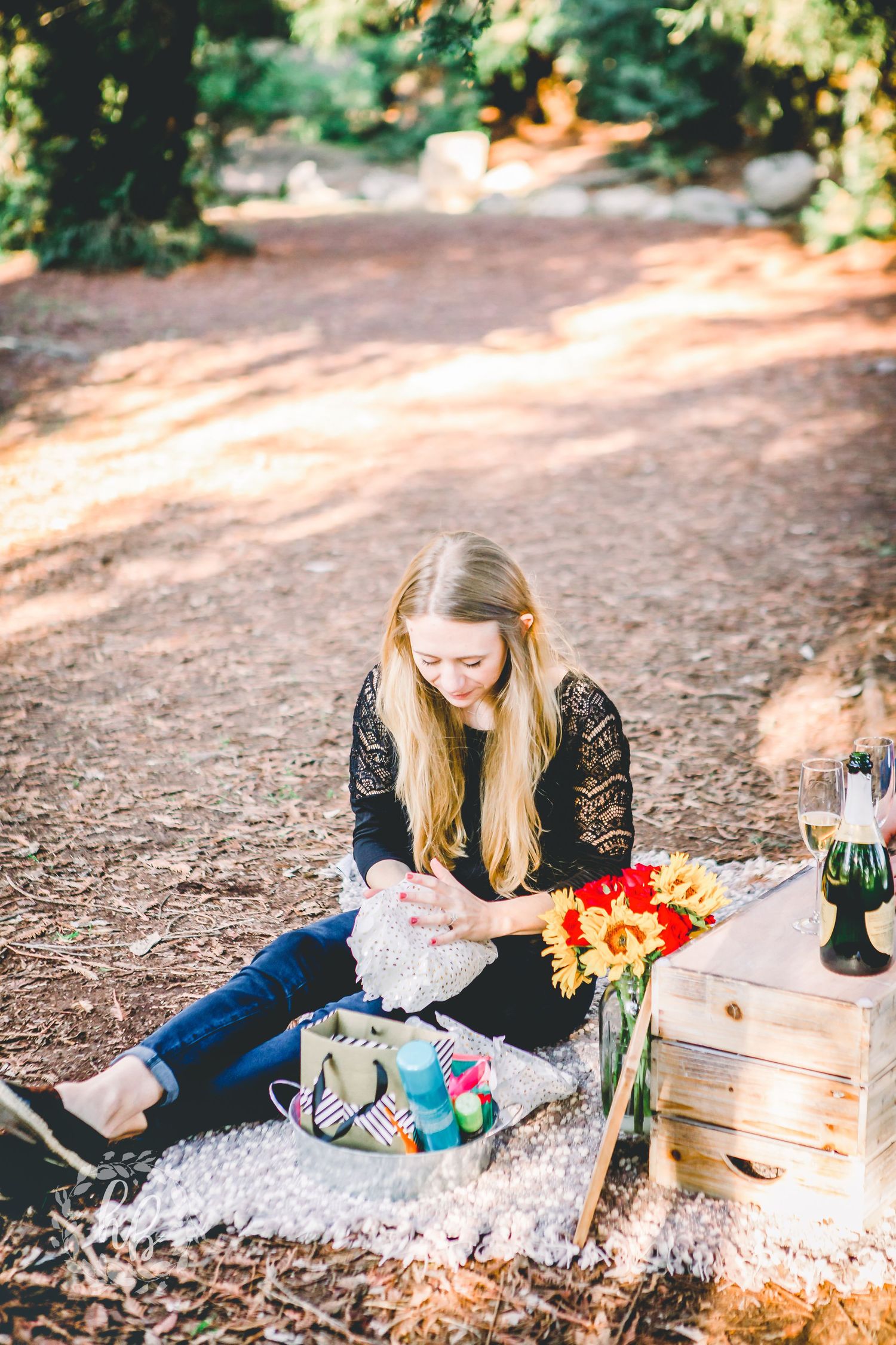 lakeside proposal engagement photos