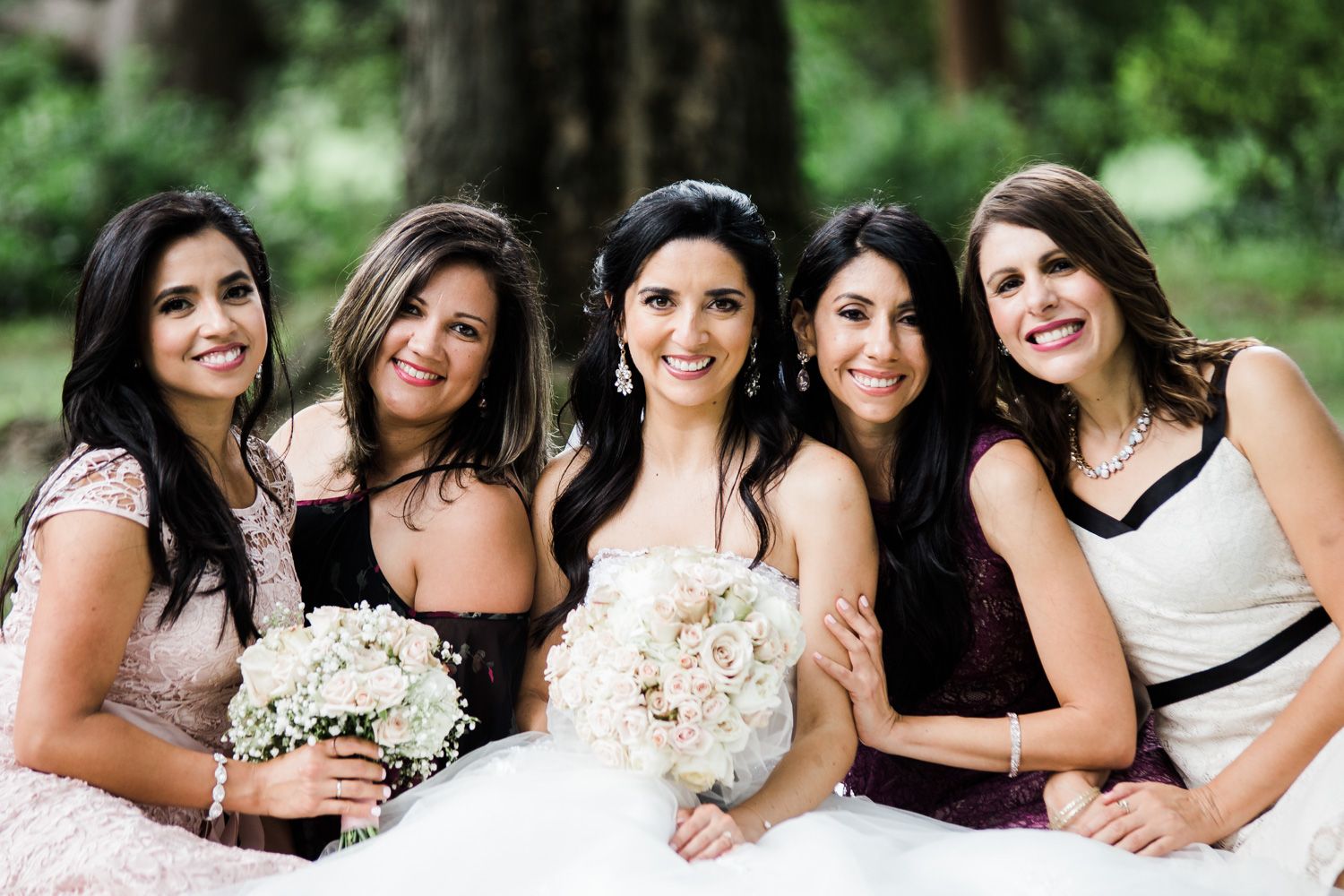 Group photograph of bride, bridesmaids and best friends