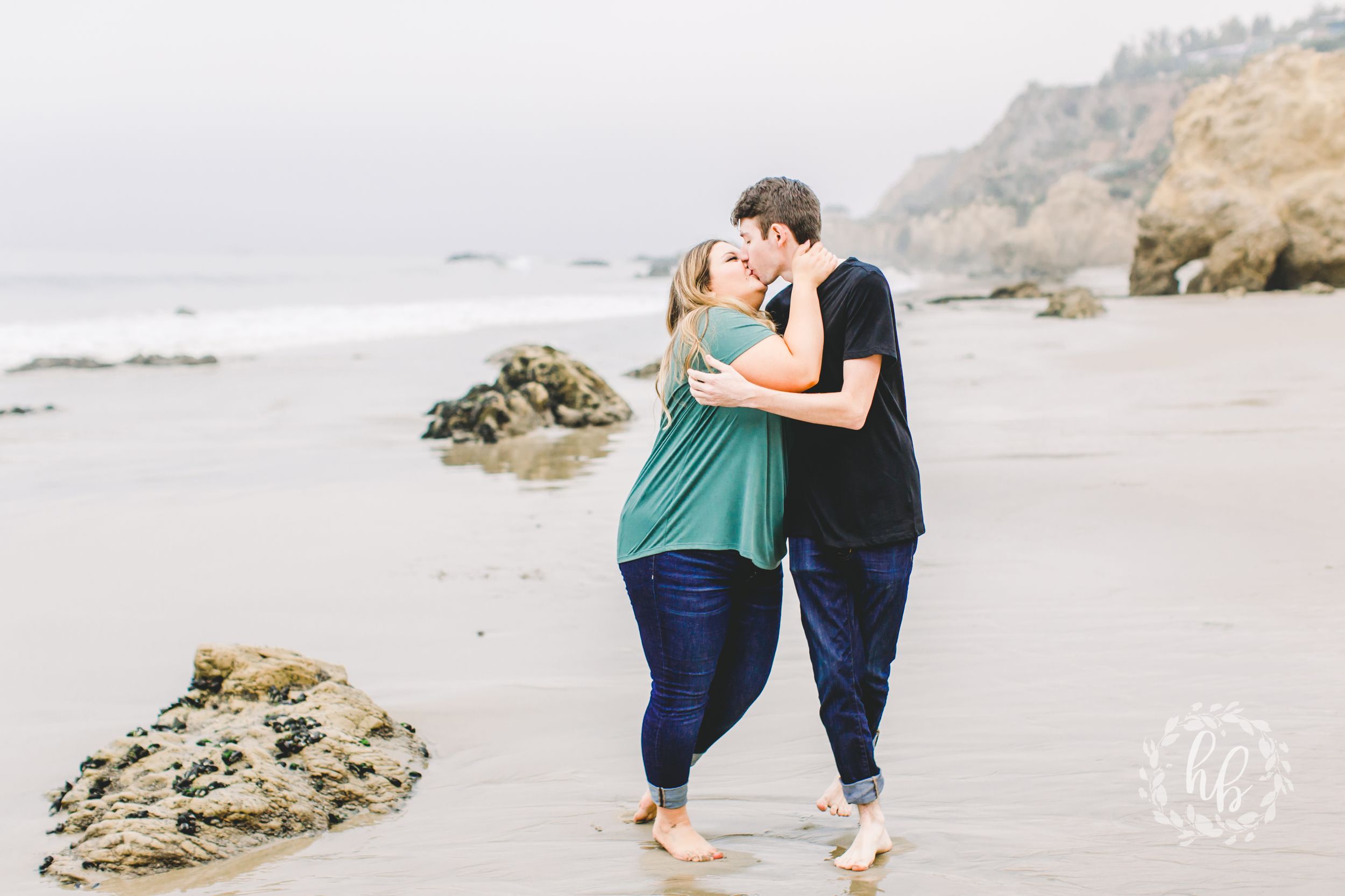 Malibu beach engagement photos