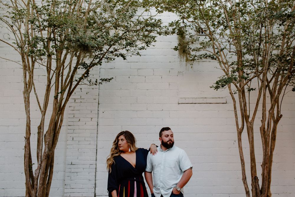 couple standing in downtown Fort Walton Beach