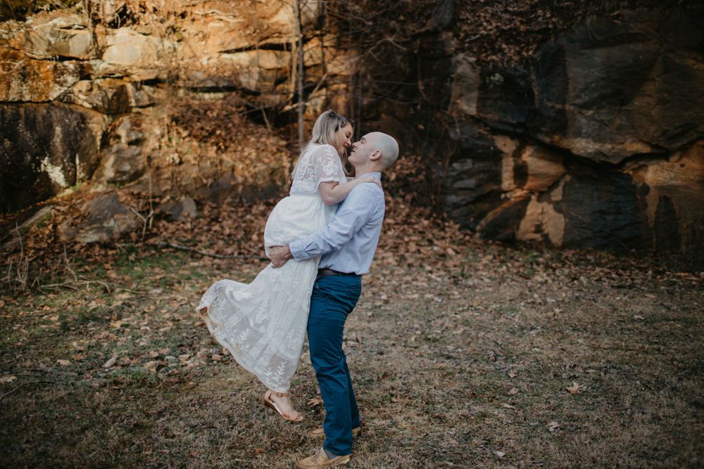 NC engagement photographer Valdese photographer waterfall adventure engagement north carolina elopement adventure photos