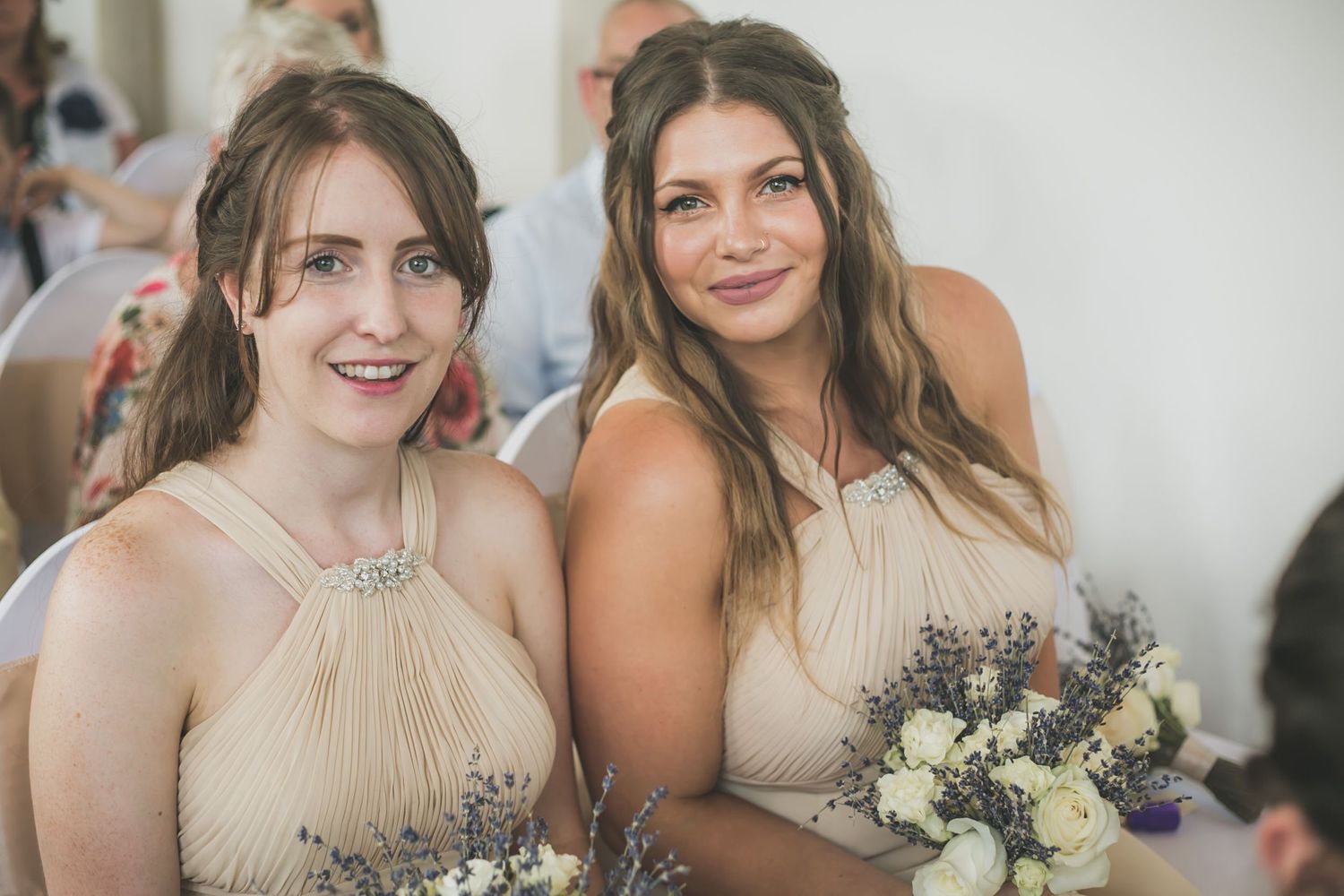 Bridesmaids at the wedding ceremony in Dorset
