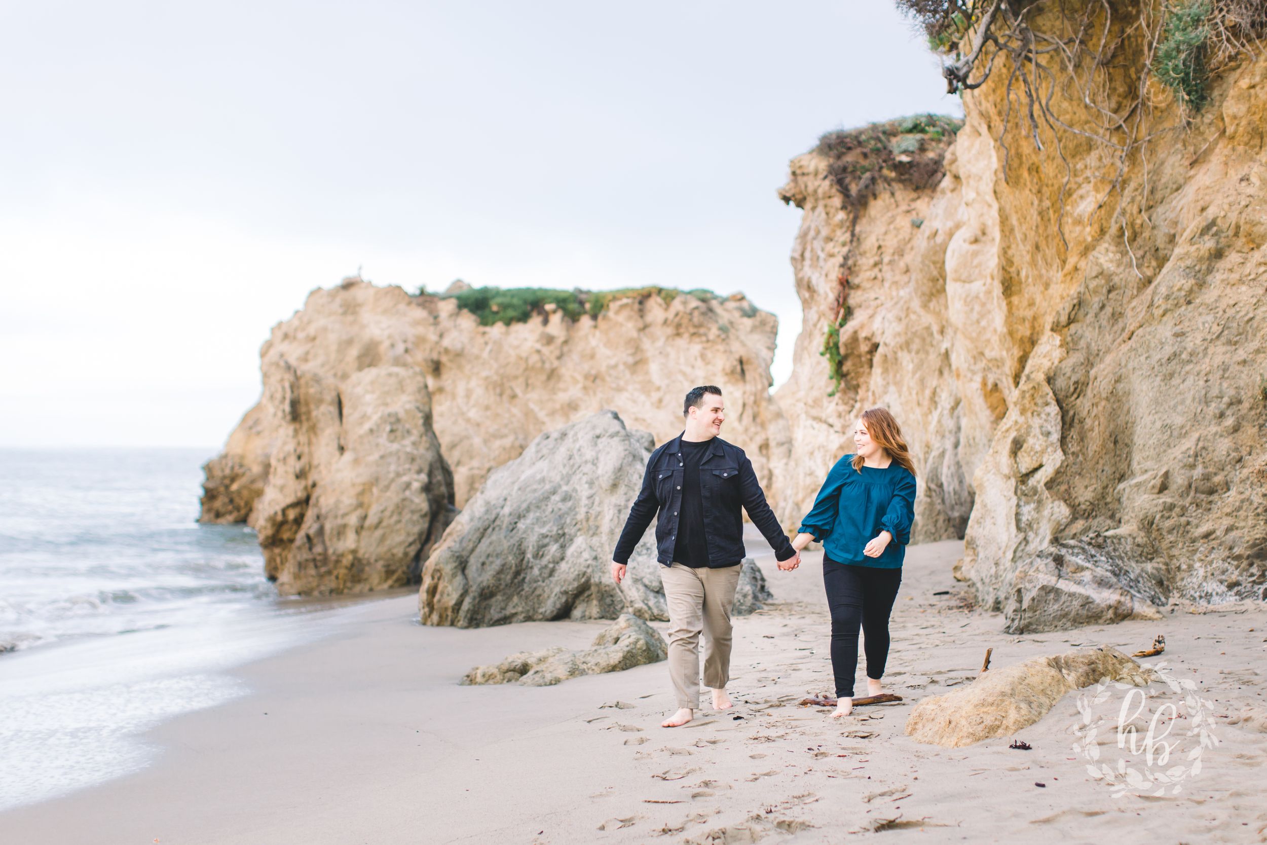 Malibu beach engagement photos