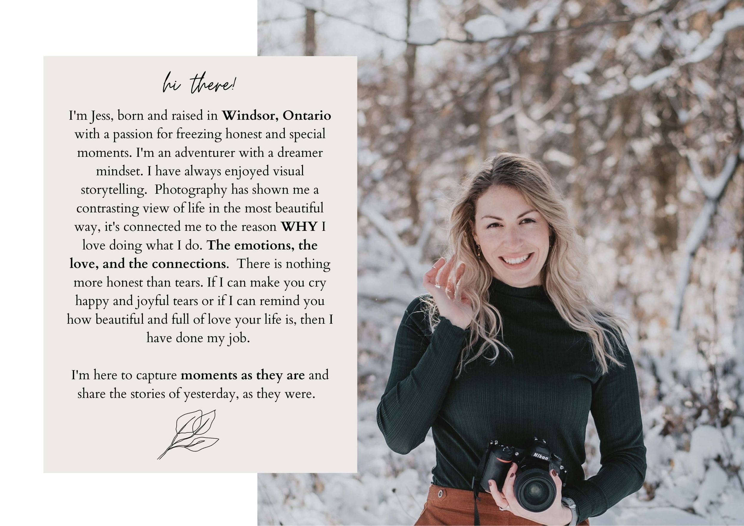 About Windsor Ontario wedding and elopement photographer
