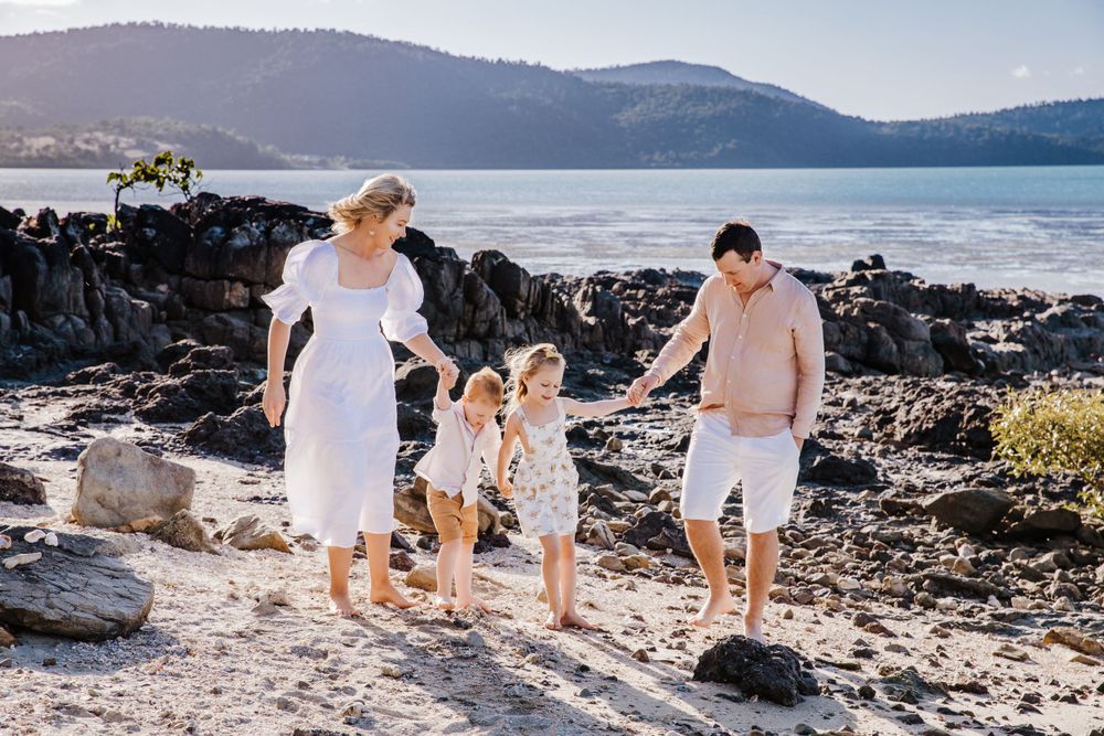 family beach photoshoot in Airlie beach North Queensland