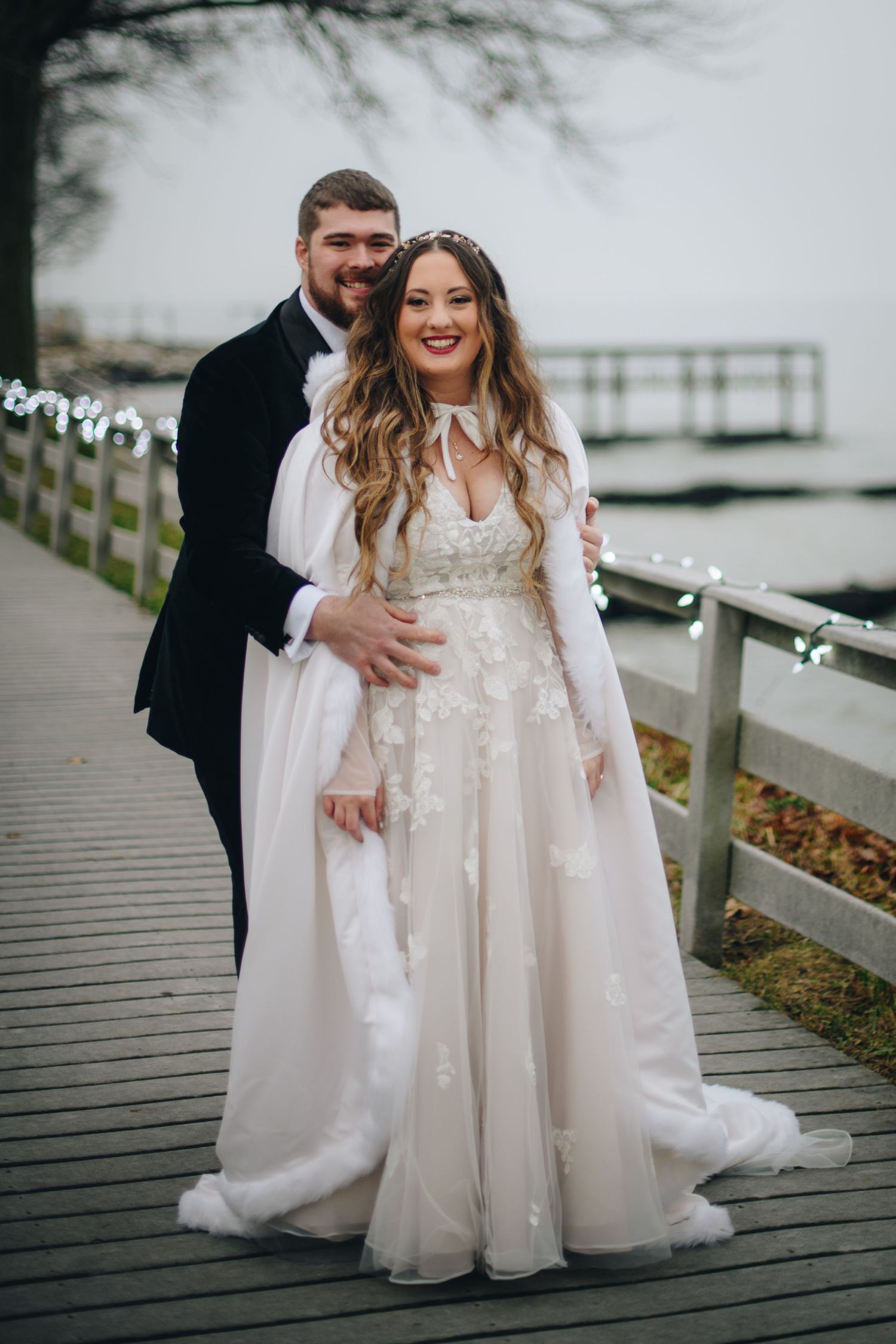 Cleveland Winter Wedding, wedding cape, Game of Thrones inspired wedding cape, Shiny Penny Weddings