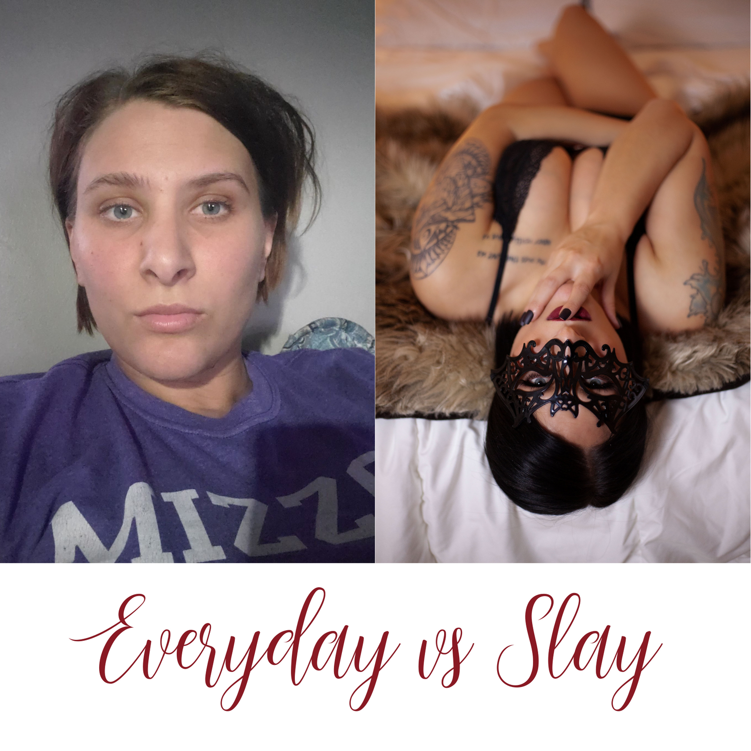 Before & After Regular Real Women Boudoir Session Boudoir Shoot Columbia MO Missouri Boudoir Photographer Jeff City MO