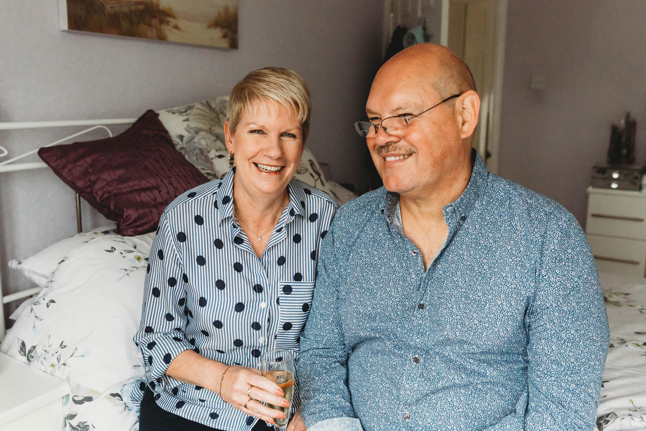 husband and wife celebrating pearl wedding anniversary