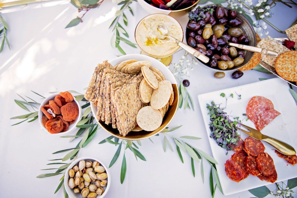 Catering spread at the Grace Maralyn Estate in Atascadero, California