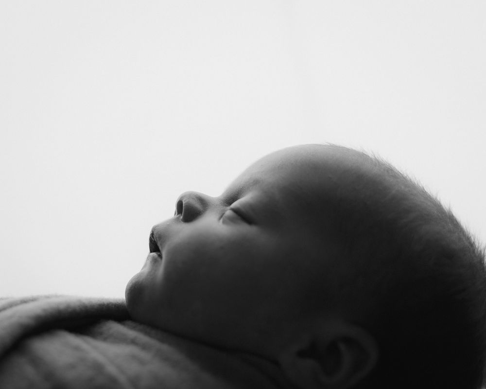 Black and White Backlit Newborn Session