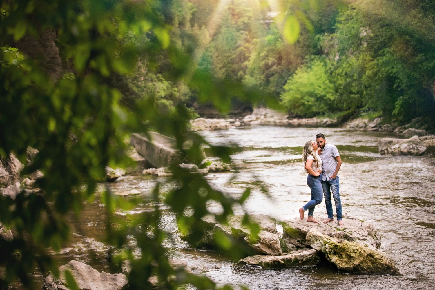 Elora Gorge Ontario Spring Summer Engagement Photos by Shawn Van Daele