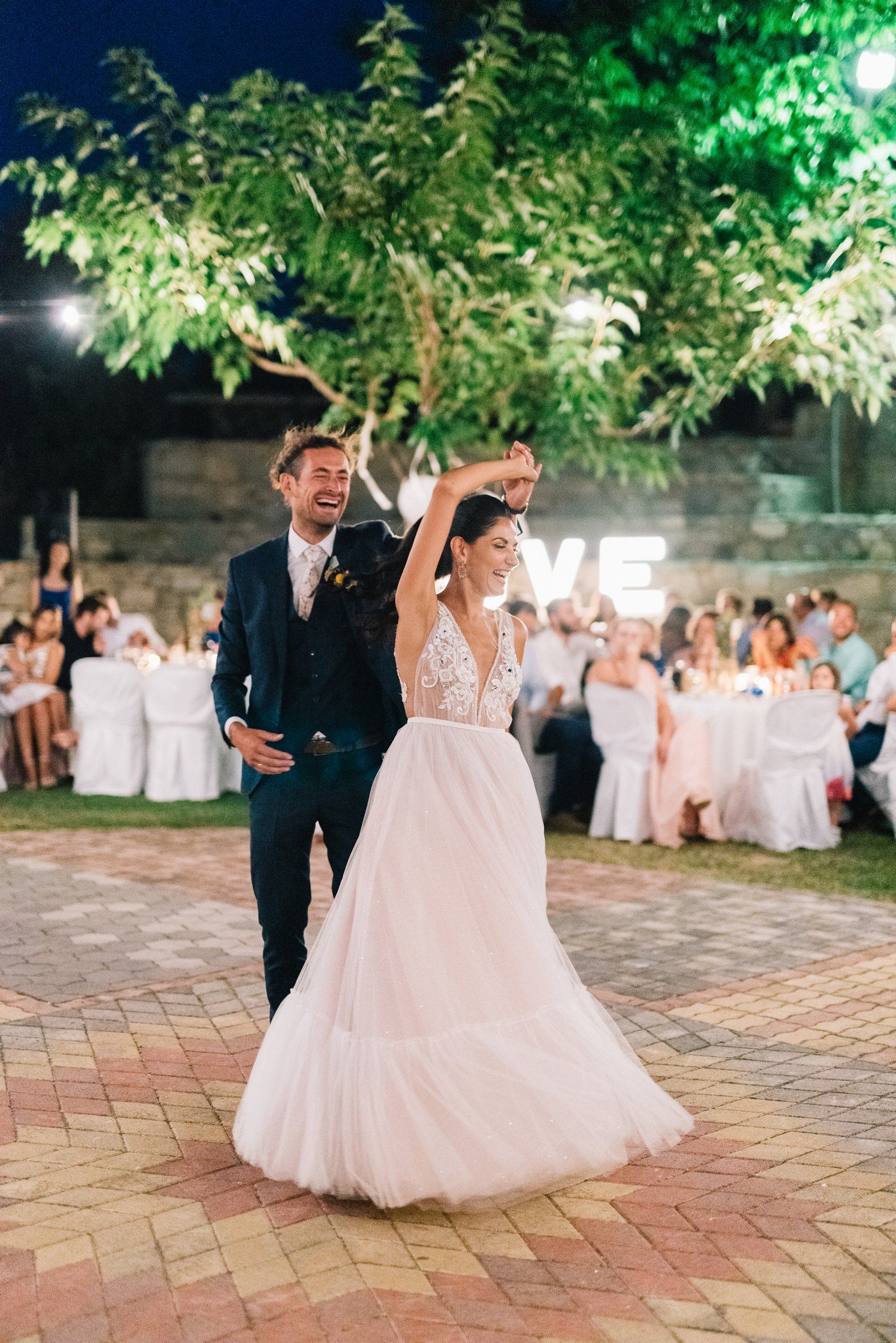 couples first dance at velventos kozani
