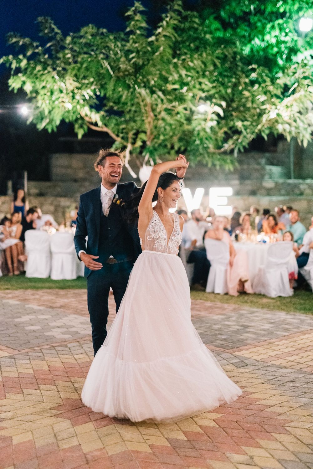 couples first dance at velventos kozani