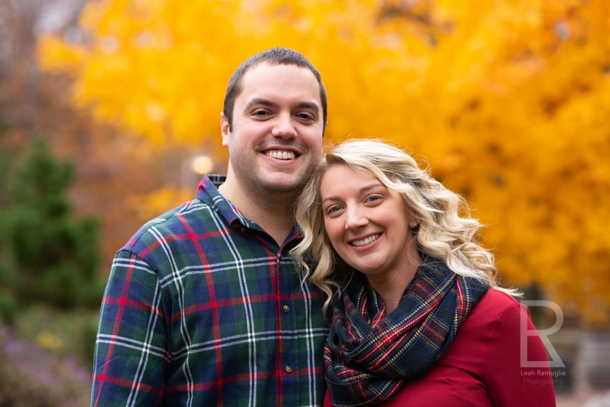 Leah Ramuglia Photography autumn New England fall foliage engagement portraits in Foxborough, MA