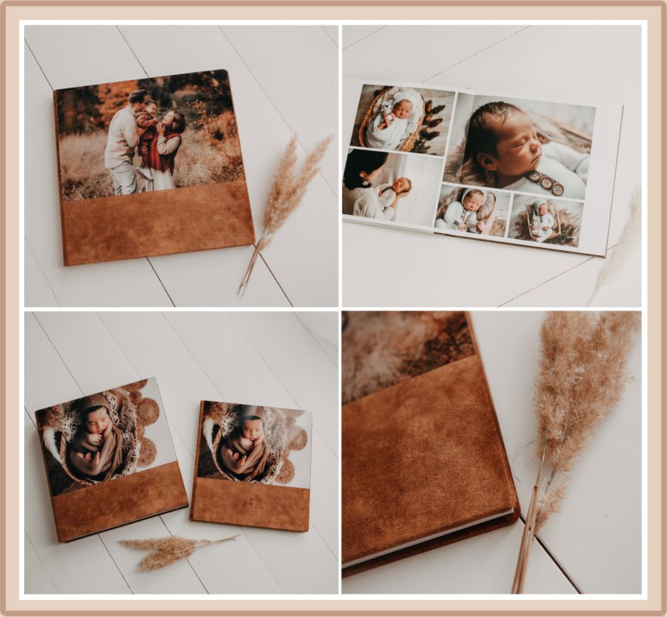 Album "Art" 25x25 with material suede and acrylic cover