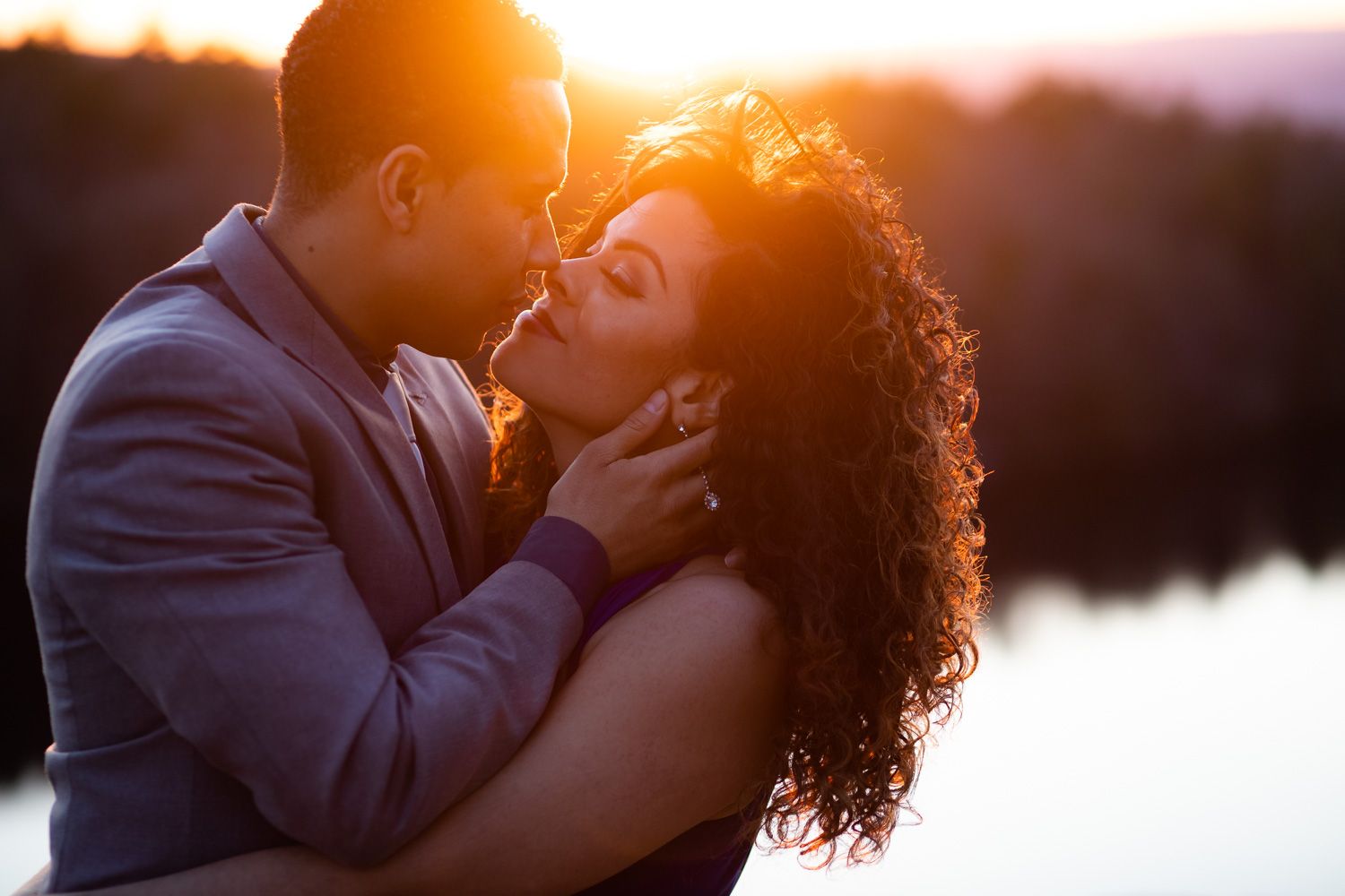 Sunset engagement photos in Minnewaska State Park, Hudson Valley, New York