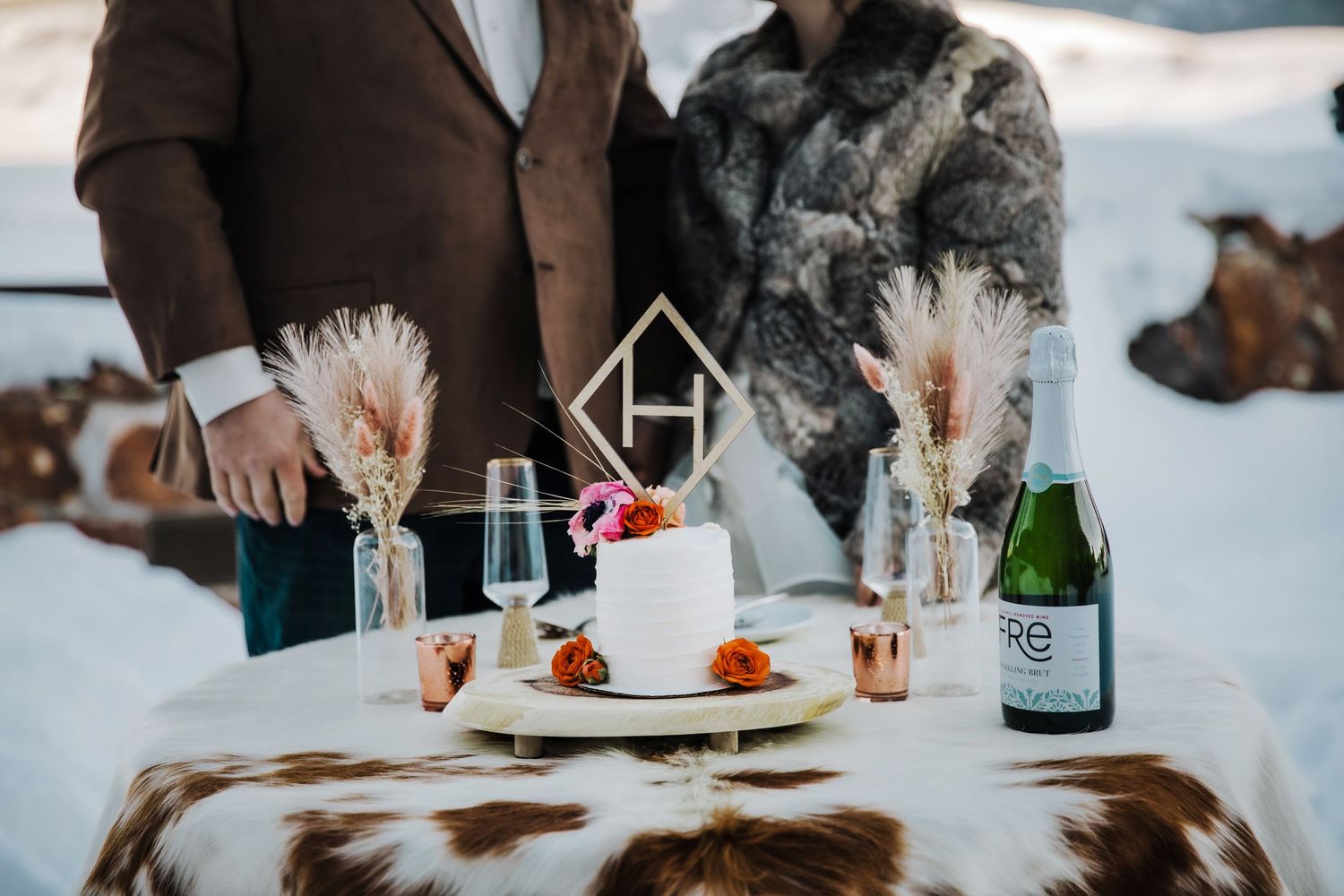 Cake Cutting for Jackson Hole, WY Elopement by Carli Layton Photography, a Texas Elopement Photographer.