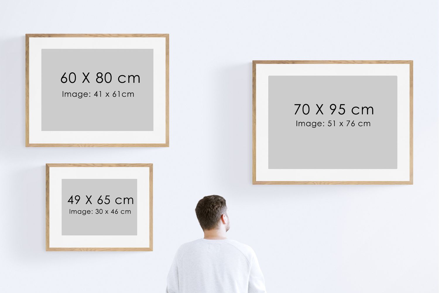 An image displaying all available sizes of gallery frames