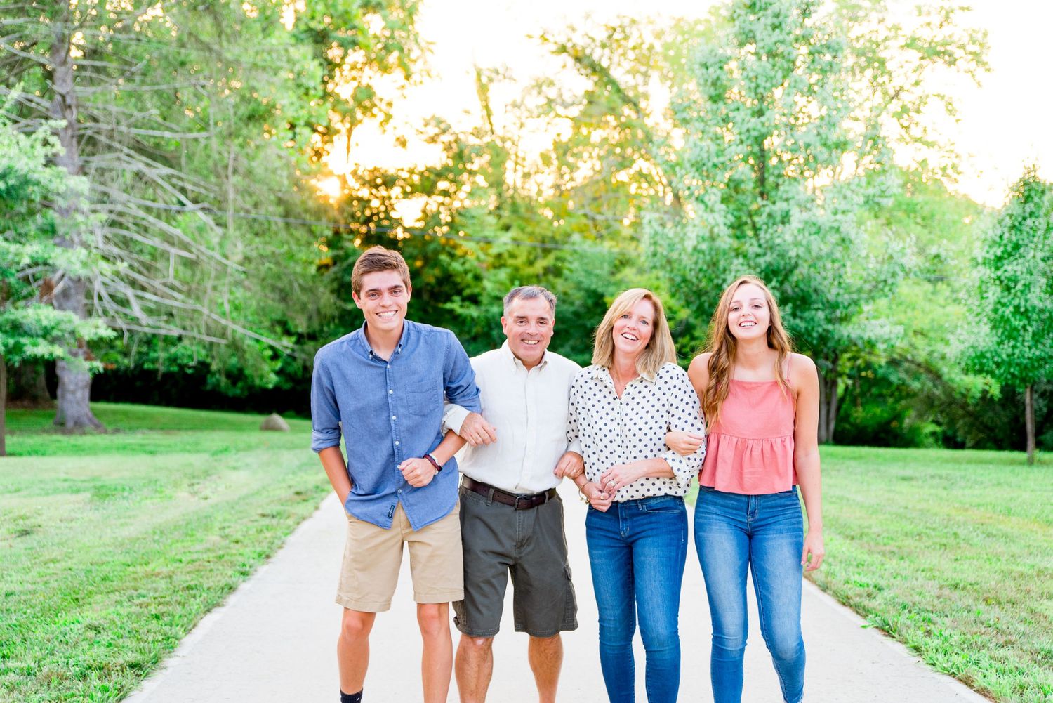 family photo, smiling, outdoors, summer, Cincinnati OH