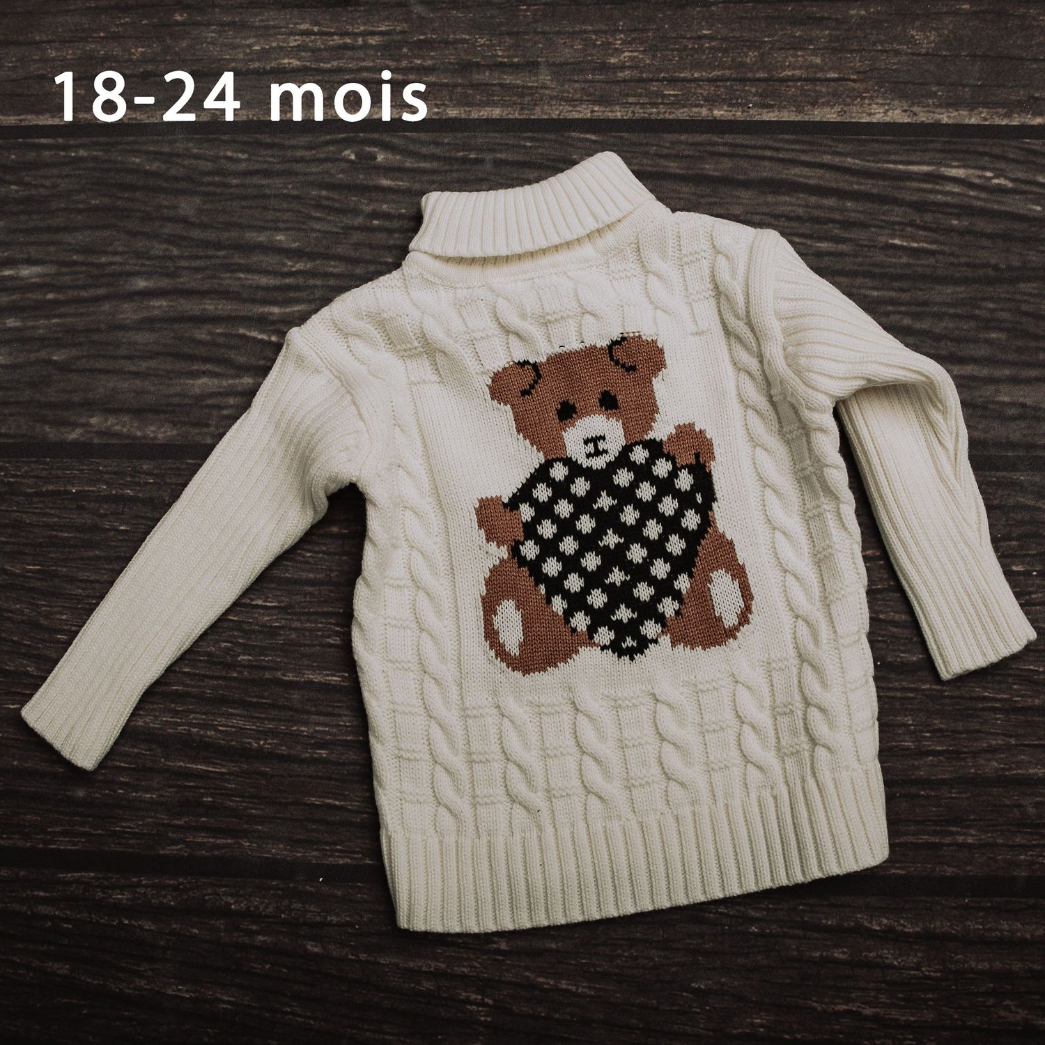 chandail laine ourson