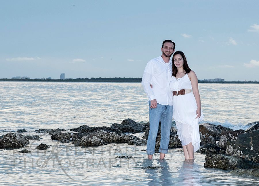 engagment beach photos, Honeymoon Island, Dunedin, Fl by Kathleen Hall Photography
