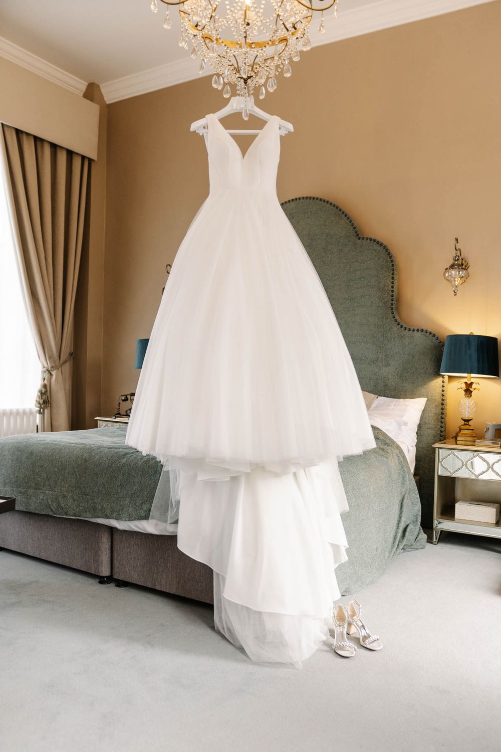 Hawkstone Hall bridal suite wedding photos