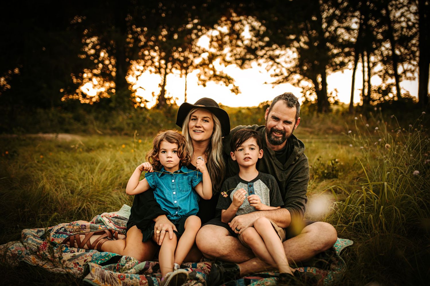 family posing during mini session in mckinney tx