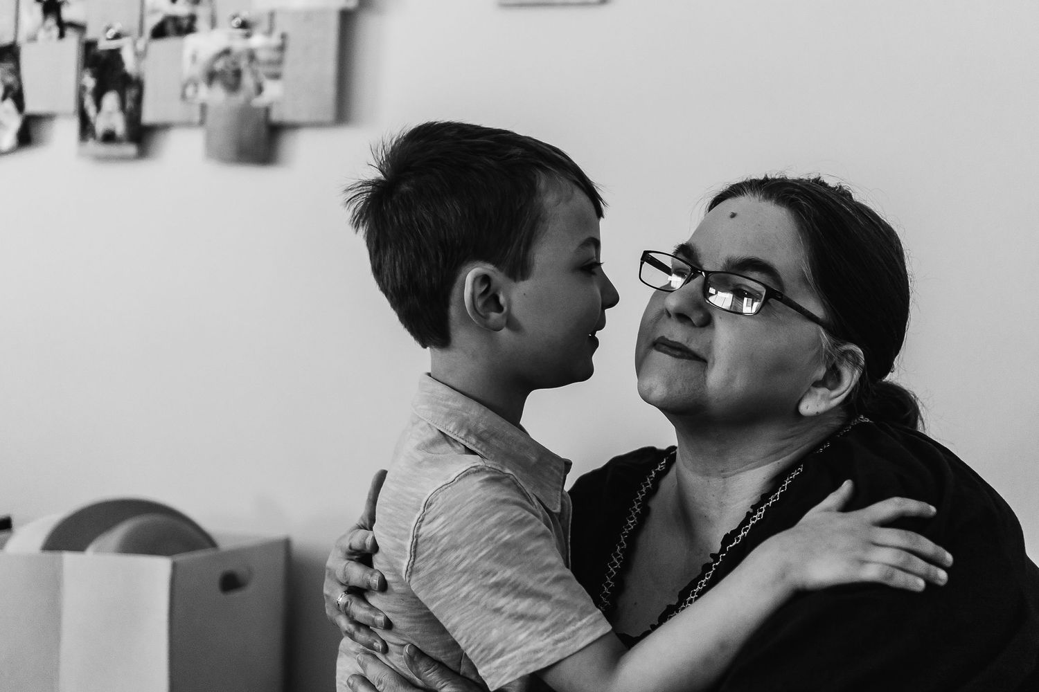 grandson and grandma hugging